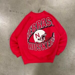 Vintage University of Nebraska Cornhuskers Football 90s Spellout Crewneck XL